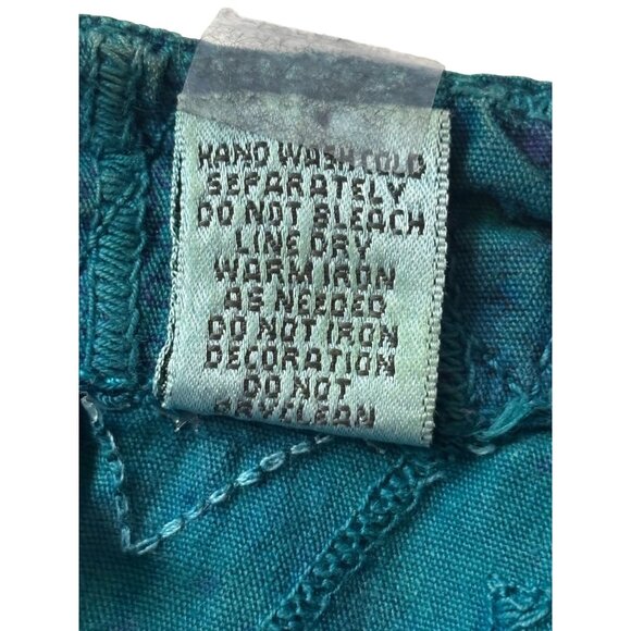 Chicos Size 2 Teal Embroidered Cotton Jacket Made In India - Picture 4 of 4